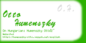 otto humenszky business card